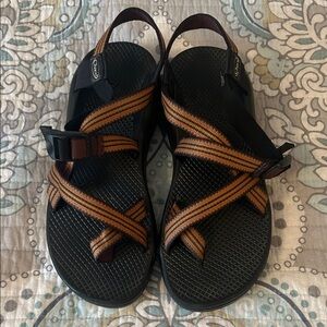 Chaco Sandals with Black Soles and Striped Straps